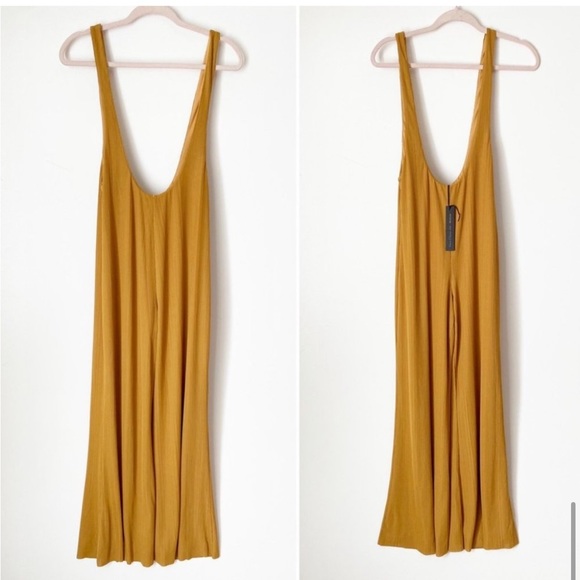 House of Harlow 1960 X Revolve golden yellow ribbed Marin Jumpsuit Medium - Picture 9 of 11